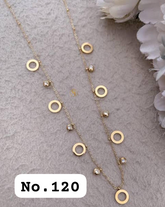 Luxury Stainless Steel Circle Charm Necklace - Waterproof Golden Design